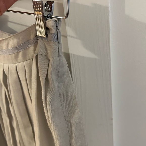 Soup Skirt Below Knee Length Midi pleated Cotton Blend 9 Off White Used - Picture 4 of 7